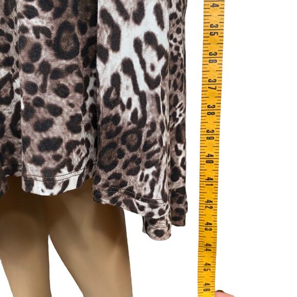 Calvin Klein NWT Leopard Print Sleeveless Jersey Hi-Low Sundress SZ 16W - Picture 9 of 9